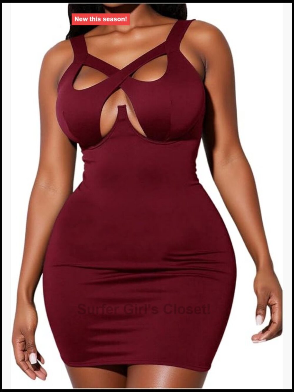 Plus Size Cut Out Bodycon Mini Dress Criss Cross Sleeveless Club Night Out